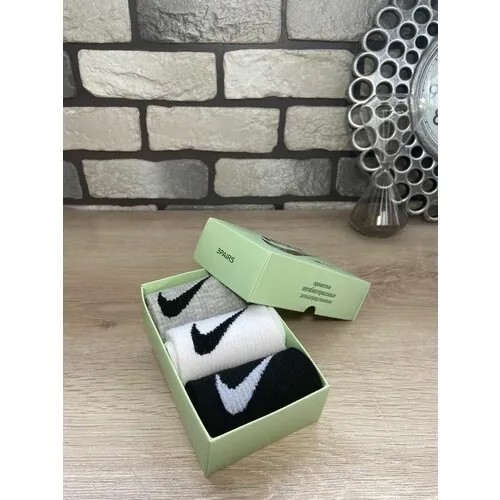 Носки Nika, размер 37-41, белый, черный
