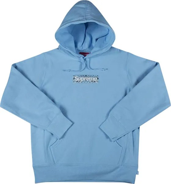 Толстовка Supreme Bandana Box Logo Hooded Sweatshirt 'Light Blue', синий