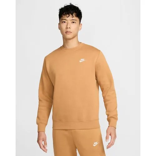 Свитшот спортивный NIKE M NSW CLUB CRW BB, размер 2XL, , flax/white