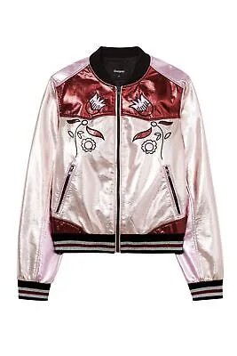 Женская байкерская куртка Desigual Plumer, розовая, 38 лет