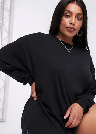 Черный oversized-лонгслив ASOS DESIGN Curve-Черный цвет