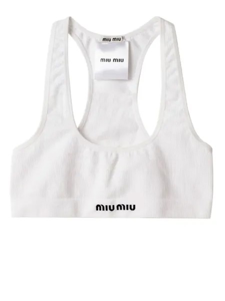 Miu Miu бесшовный спортивный бюстгальтер, белый