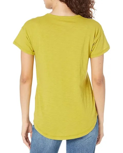 Футболка Madewell Whisper Cotton Rib-Crewneck Tee, цвет Citrus Lime