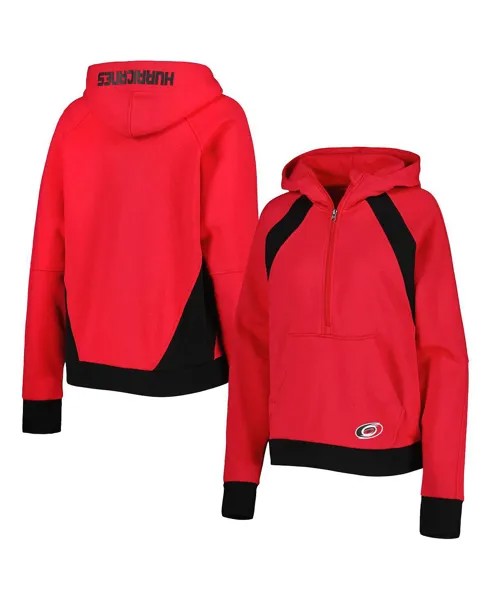 Женская худи с короткими молниями и поясом Red Carolina Hurricanes Wishbone Starter, красный