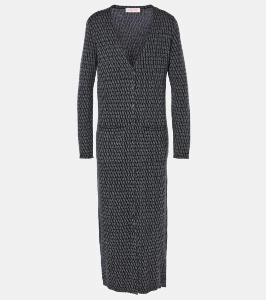 Длинное шерстяное платье Toile Iconographe Valentino, цвет grigio mel.scuro/nero