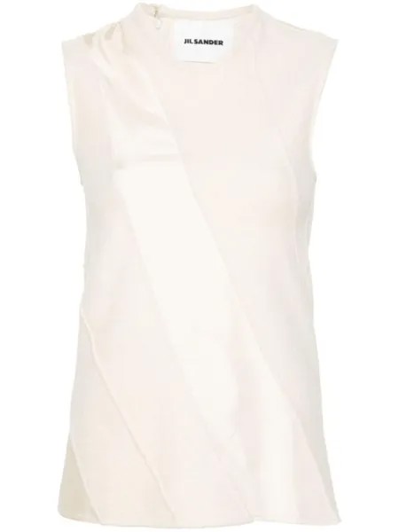 Jil Sander фактурный топ из джерси, нейтральный цвет