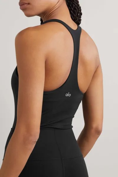 ALO YOGA Боди с эластичными стрингами Sleek Back, черный