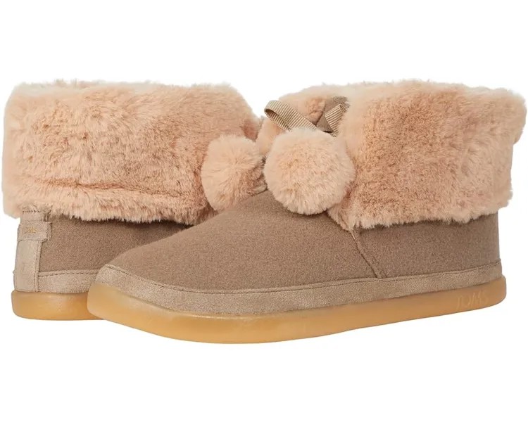 Домашняя обувь TOMS Celeste, цвет Taupe Grey Two-Tone Felt/Faux Fur