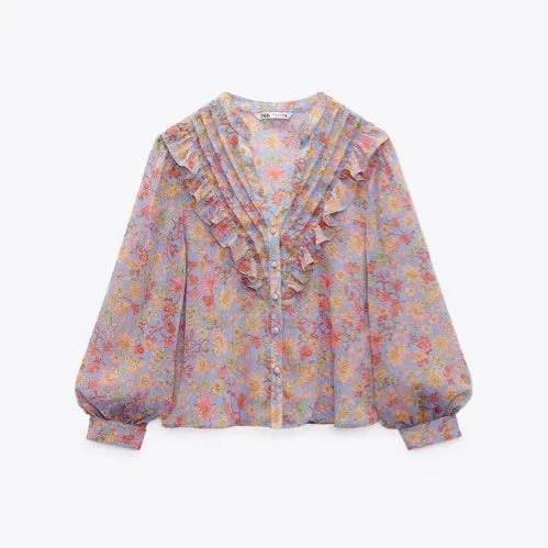 Блузка Zara Floral, мультиколор