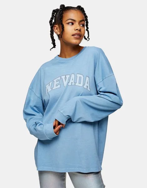 Лонгслив Topshop Nevada-Голубой