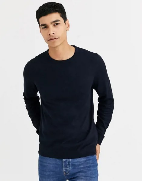Темно-синий джемпер с круглым вырезом Celio