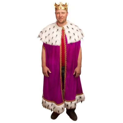 Карнавальный костюм взрослый Королевская мантия малиновый, 54-56