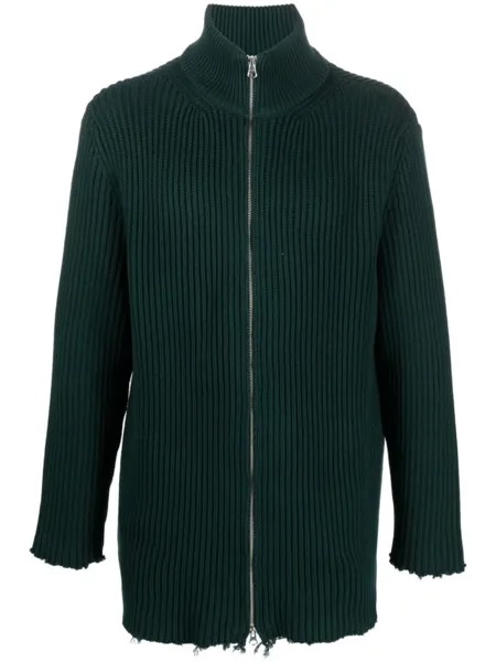 MM6 Maison Margiela джемпер с эффектом потертости, зеленый