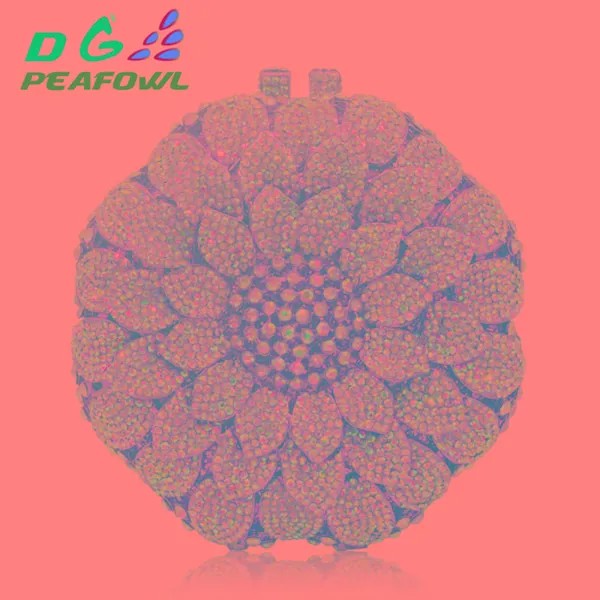 Несессер DGPEAFOWL Женский, сумочка кросс-боди, Свадебный клатч для женщин, вечерние серебристые, золотистые, металлические, с кристаллом лотоса