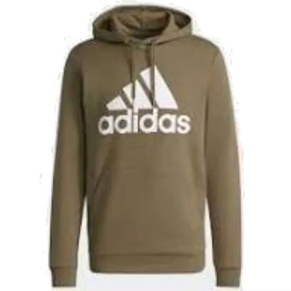 Толстовка с капюшоном из флиса с большим логотипом, азиатские размеры Adidas, зеленый