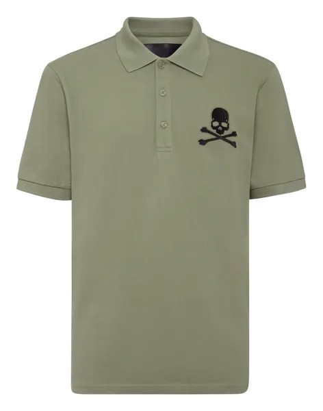 Рубашка-поло из пике SS Skull&Bones Philipp Plein, цвет Military