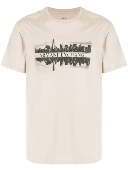 Armani Exchange футболка Cityscape с логотипом