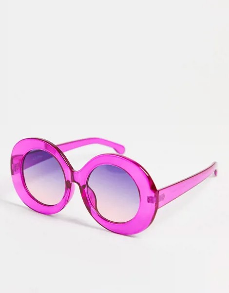 Солнцезащитные очки в стиле oversized с круглыми линзами AJ Morgan Bubbles-Розовый цвет
