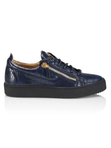 Кожаные низкие кеды Maylondon с тиснением Giuseppe Zanotti, нави