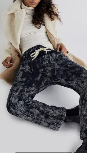 Свободные джинсы-шаровары Arcadia Honeycomb с напуском и завязками, синие, L NWT