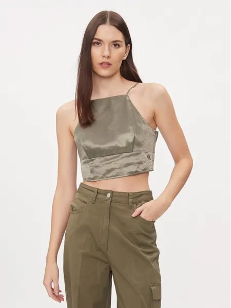 Топ приталенного кроя Calvin Klein, зеленый