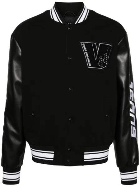 Versace Jeans Couture бомбер с нашивкой-логотипом, черный
