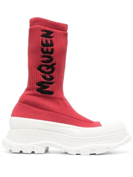 Alexander McQueen кроссовки Tread Slick с логотипом, красный