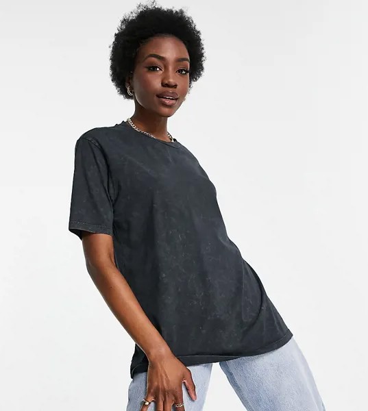 Черная выбеленная oversize-футболка ASOS DESIGN Tall-Серый