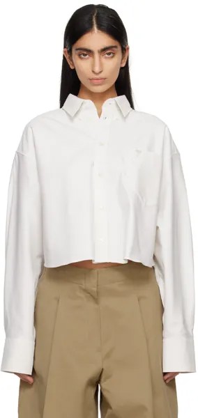 Кремового цвета рубашка с вышивкой Ami Paris