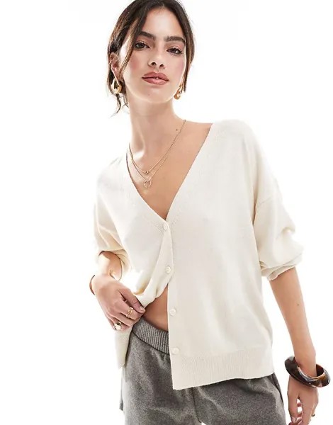 ASOS DESIGN – свободный кардиган цвета экрю