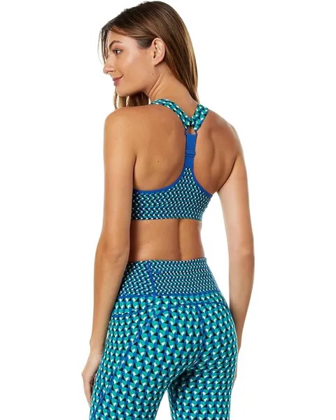 Бюстгальтер Sweaty Betty Power Medium Impact Sports Bra, цвет Green Geo Print