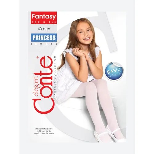 Колготки Conte-kids Princess, 40 den, размер 128-134, белый