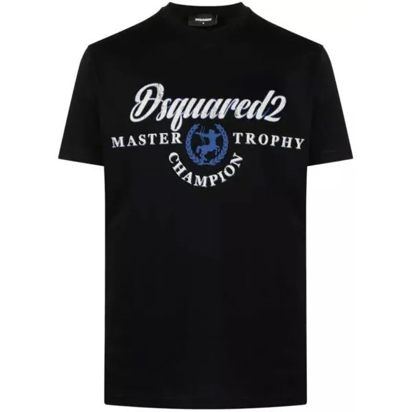 Футболка logo-print cotton t-shirt Dsquared2, черный