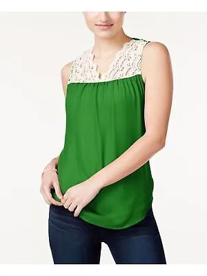 Женская зеленая кружевная блузка без рукавов BELLE DU JOUR с V-образным вырезом. Размер верха: XS