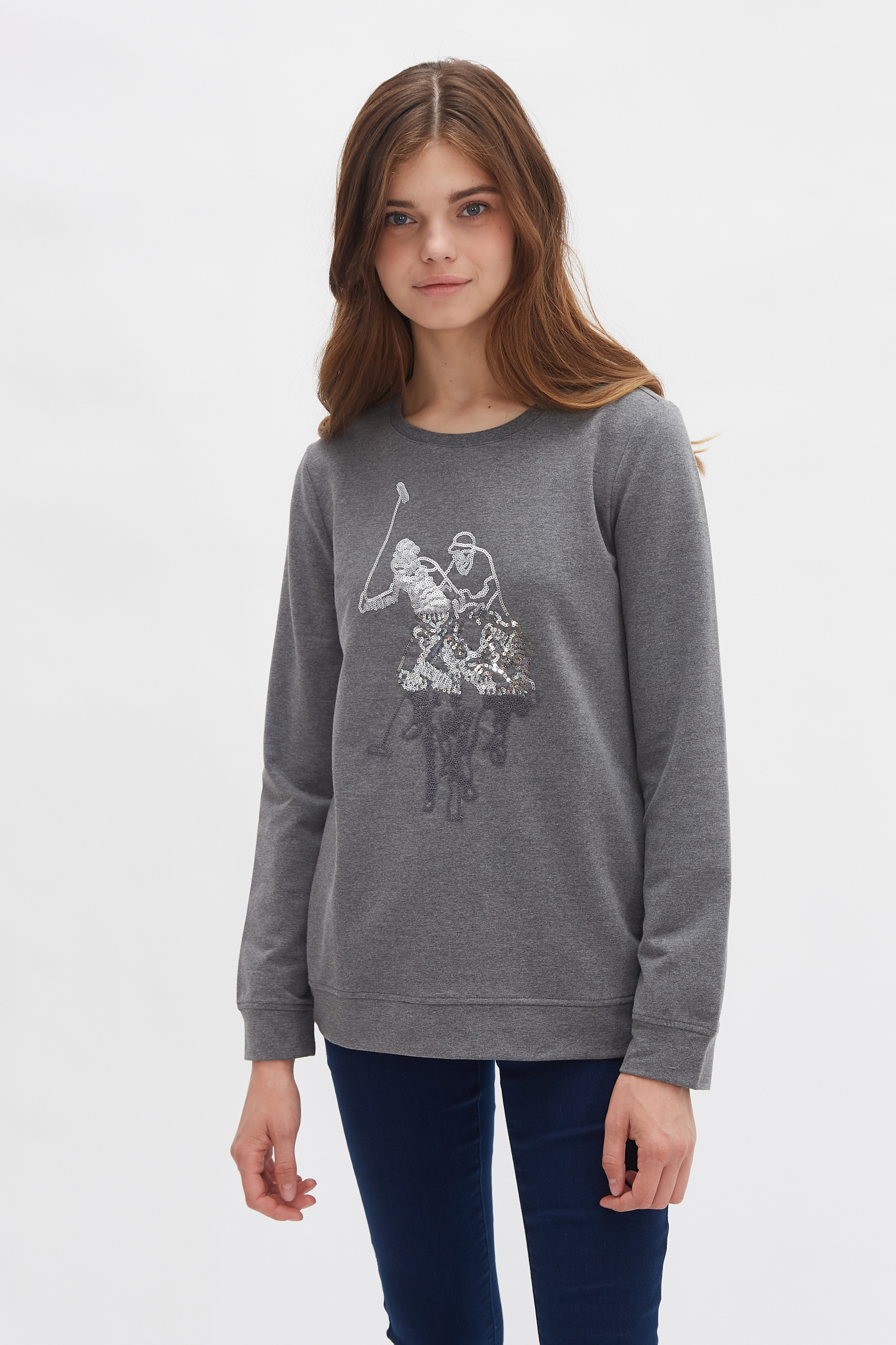 Свитшот женский U.S. POLO Assn. G082SZ0820AZE серый S
