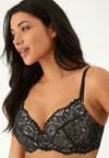 Бюстгальтер балконет DD+ FLORAL LACE LIGHT PADDED BALCONY BRA Next, черный