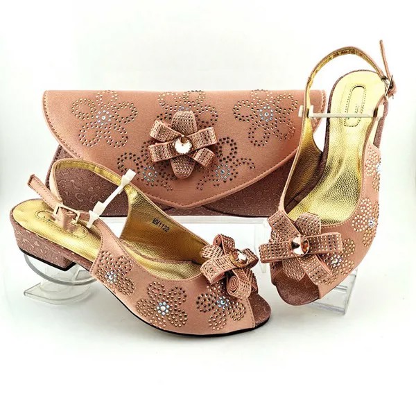 Новинка, женские босоножки персикового цвета в итальянском стиле, босоножки на среднем каблуке с сумочкой, женские босоножки MM1122 3,8 см
