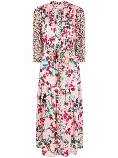Saloni платье-рубашка Remi-C с цветочным принтом