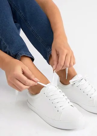 Белые кроссовки на шнуровке для широкой стопы ASOS DESIGN - Dustin-Белый