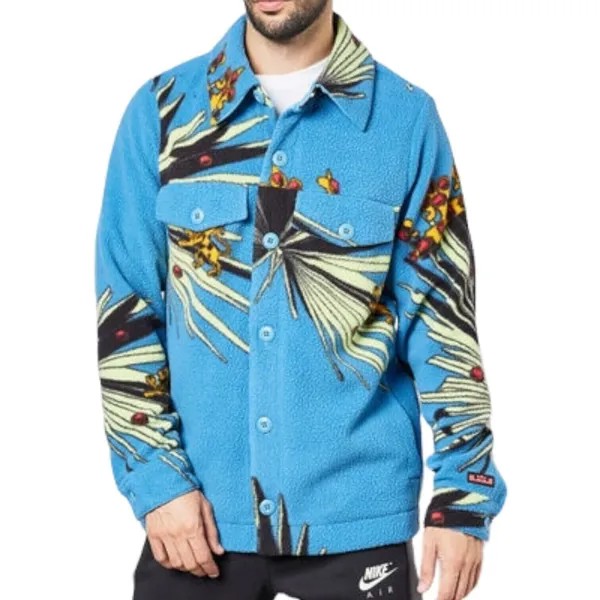 Мужская куртка на пуговицах Nike LeBron Sherpa голландского синего цвета DA6707-469, размер XL