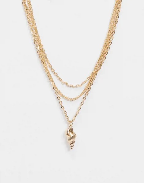 Золотистое ожерелье с цепочкой в несколько рядов Missguided-Золотистый