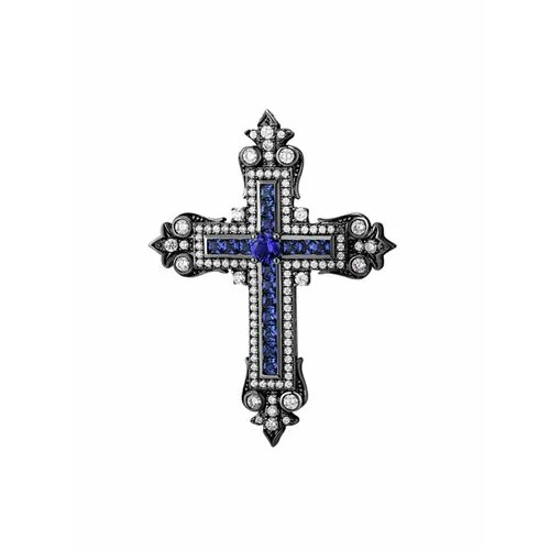 Подвеска VALTERA, серебро, 925 проба, сапфир синтетический, фианит