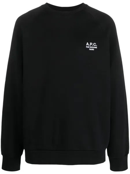 A.P.C. толстовка Milton с вышитым логотипом, черный