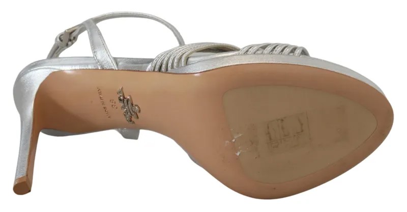 Кожаные сандалии Prada, серебро