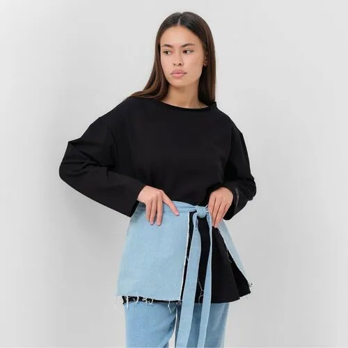 Лонгслив MIST, однотонный, размер L-XL, черный