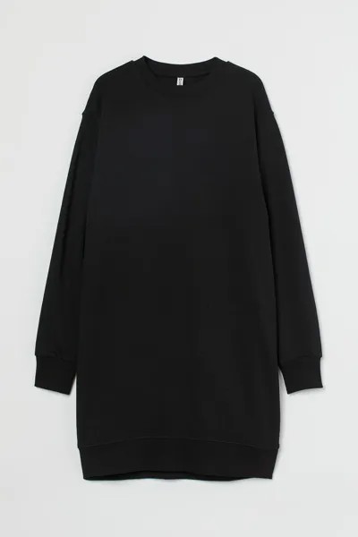 Платье H&M Sweatshirt, черный