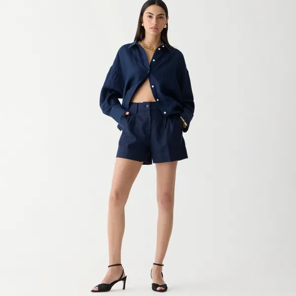 Шорты Remi из эластичной льняной смеси J.Crew, синий