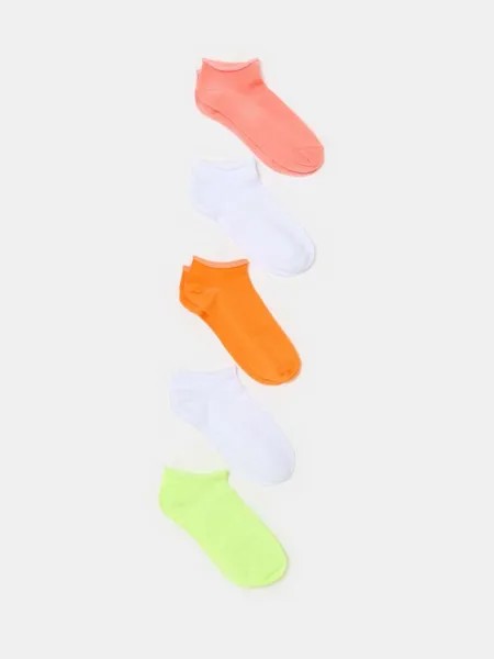 Набор из пяти пар носков для обуви с подвернутым краем Ovs, цвет white/orange
