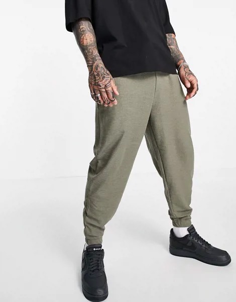 Oversized-джоггеры с вафельной фактурой ASOS DESIGN-Зеленый цвет