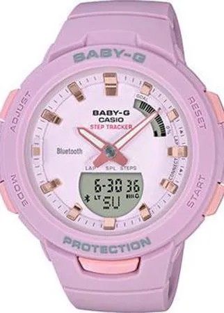 Японские наручные  женские часы Casio BSA-B100-4A2ER. Коллекция Baby-G